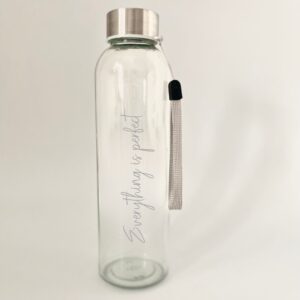 Human Design Glass Water Bottle