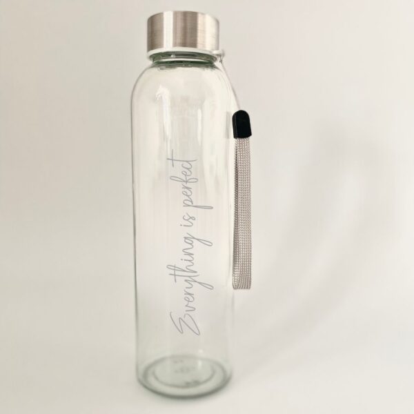 Human Design Glass Water Bottle